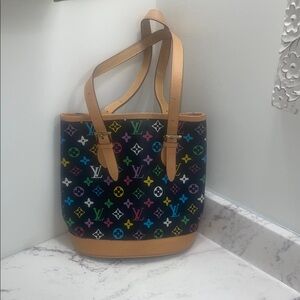 Y2K Black Multicolor Monogram Tote